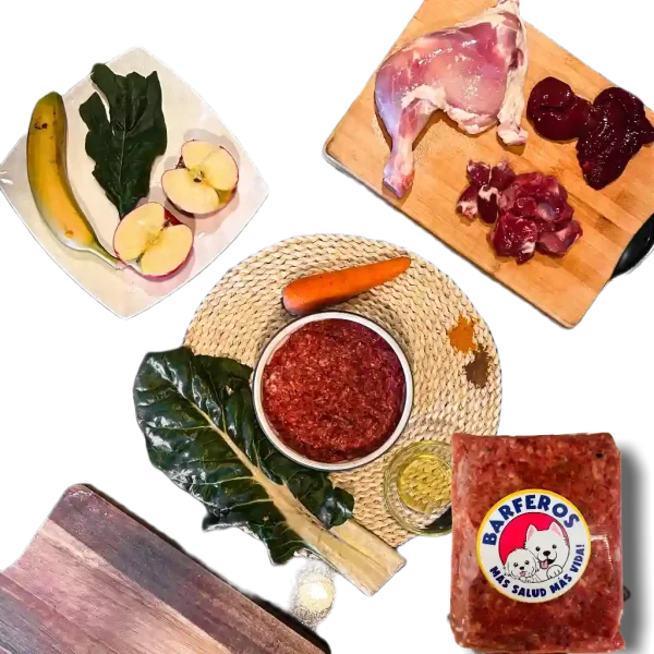 Alimento natural de pollo para perros